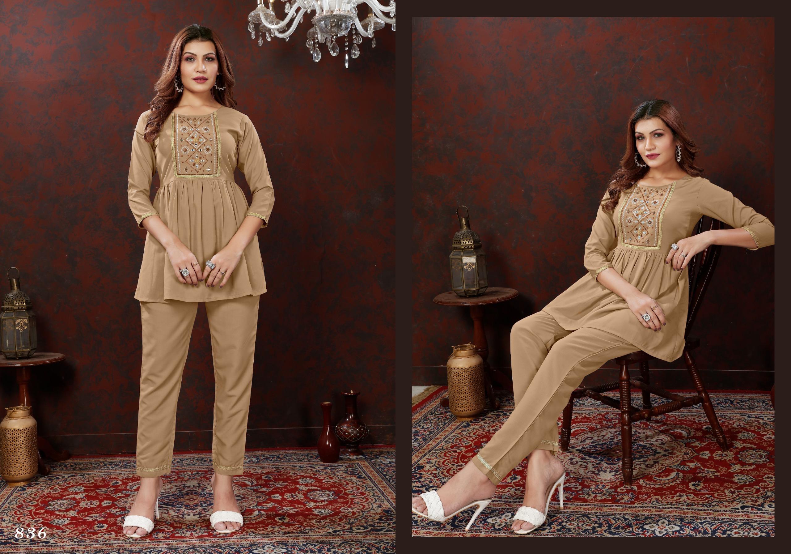 Women Maaza Cotton Co-Ord Set with Handwork – Stylish Kurti Pant Set with Pockets