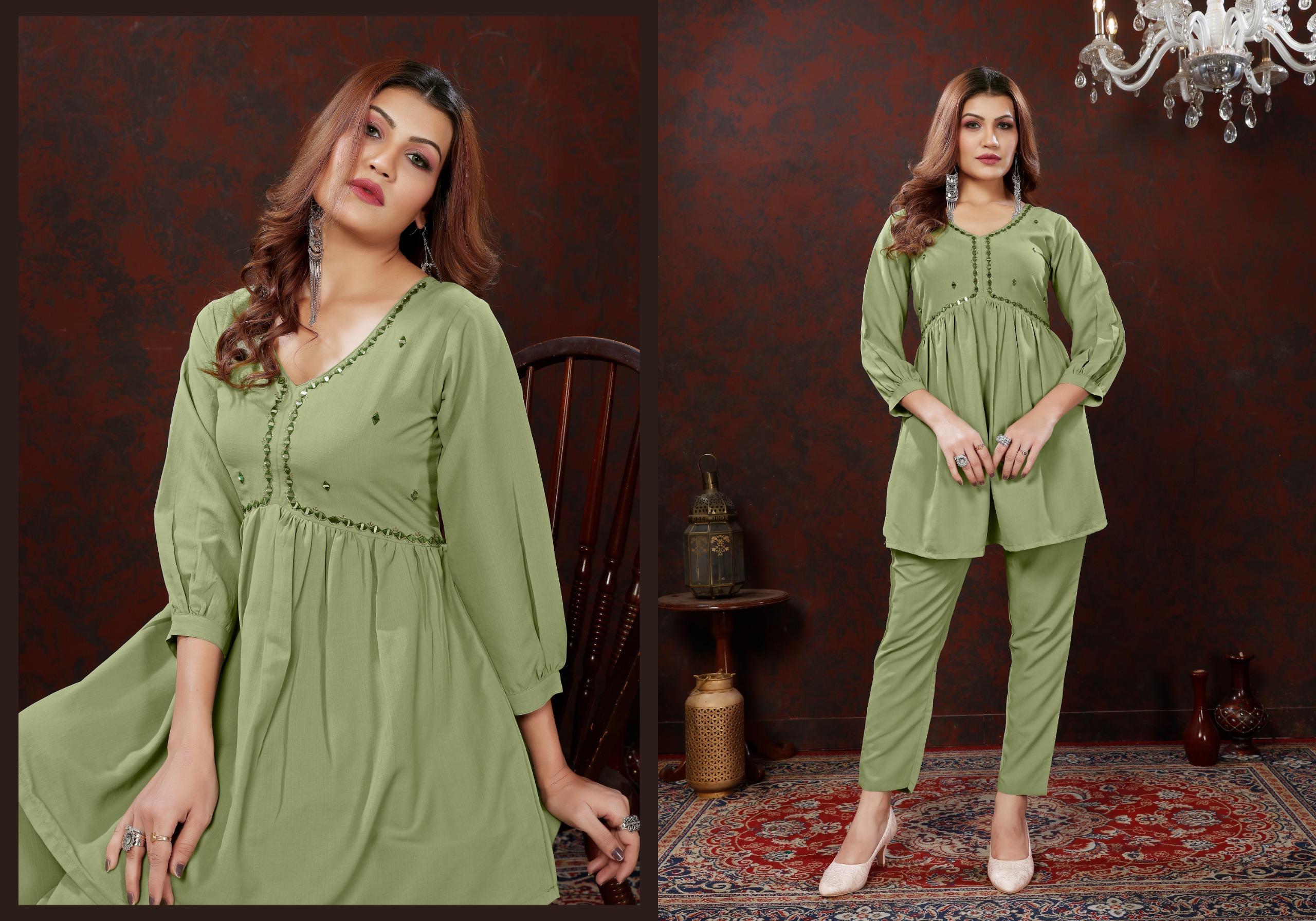 Women Maaza Cotton Co-Ord Set with Handwork – Stylish Kurti Pant Set with Pockets