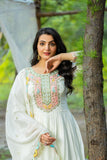 Premium Chinon Silk Embroidered Anarkali Gown with Dupatta