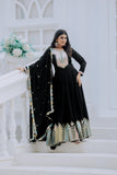 Premium Chinon Silk Embroidered Anarkali Gown with Dupatta