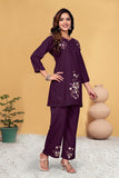 Heavy Viscose Rayon Embroidered Co-Ord Set