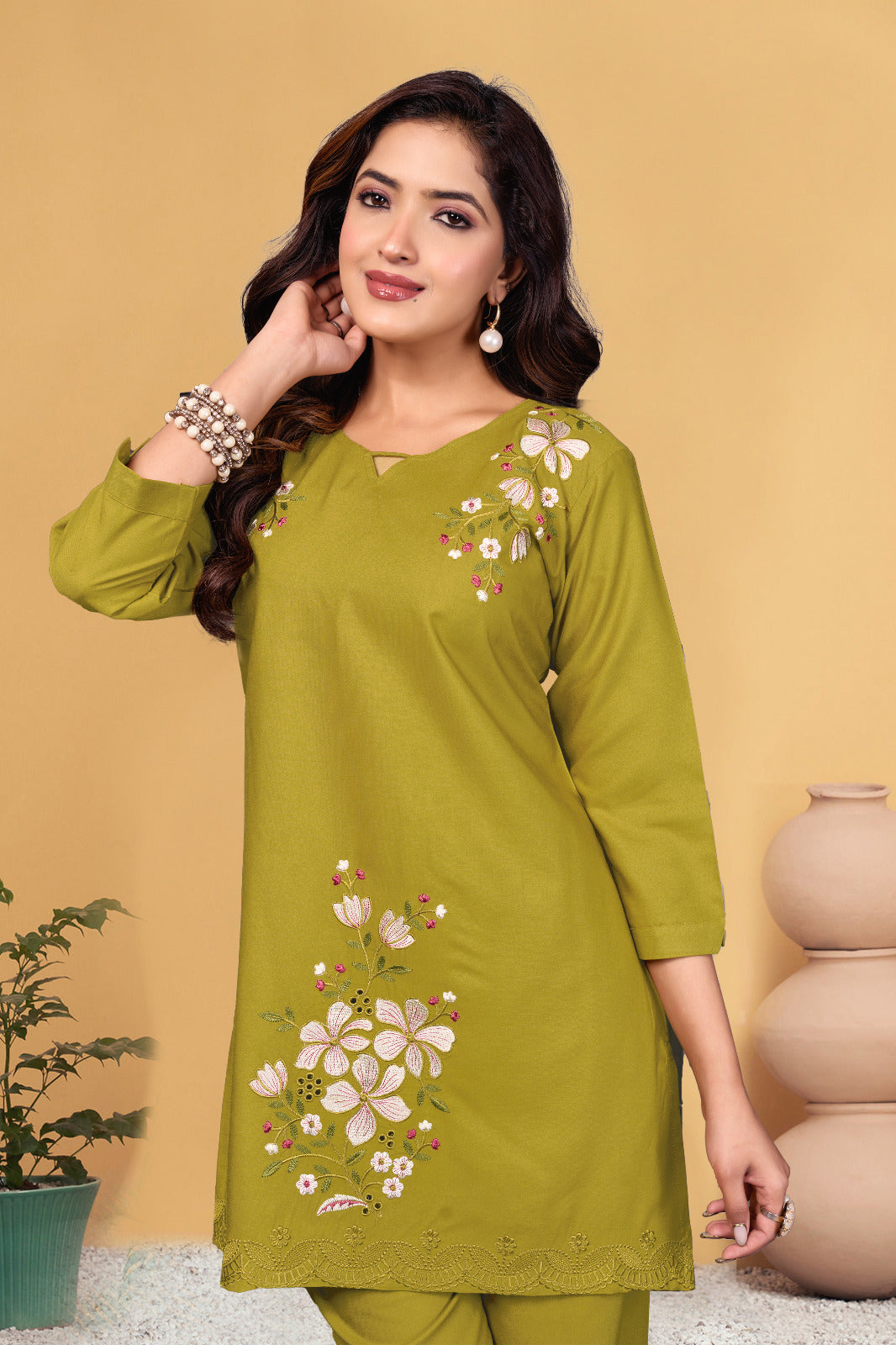 Heavy Viscose Rayon Embroidered Co-Ord Set