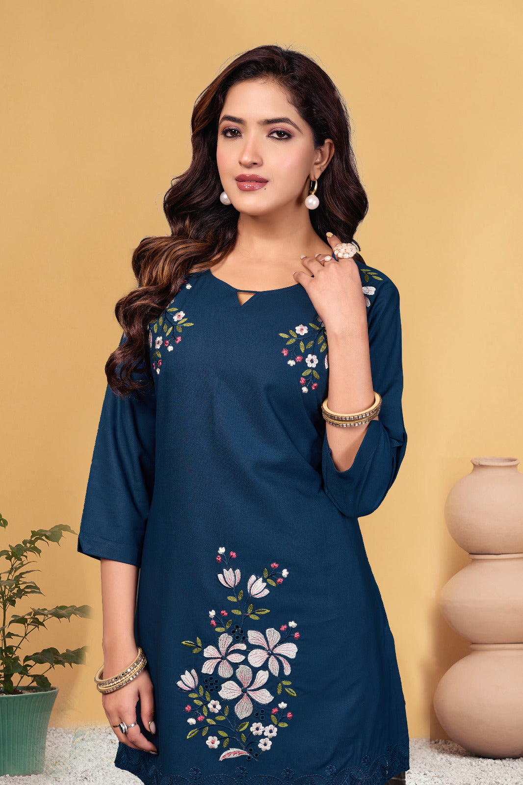 Heavy Viscose Rayon Embroidered Co-Ord Set