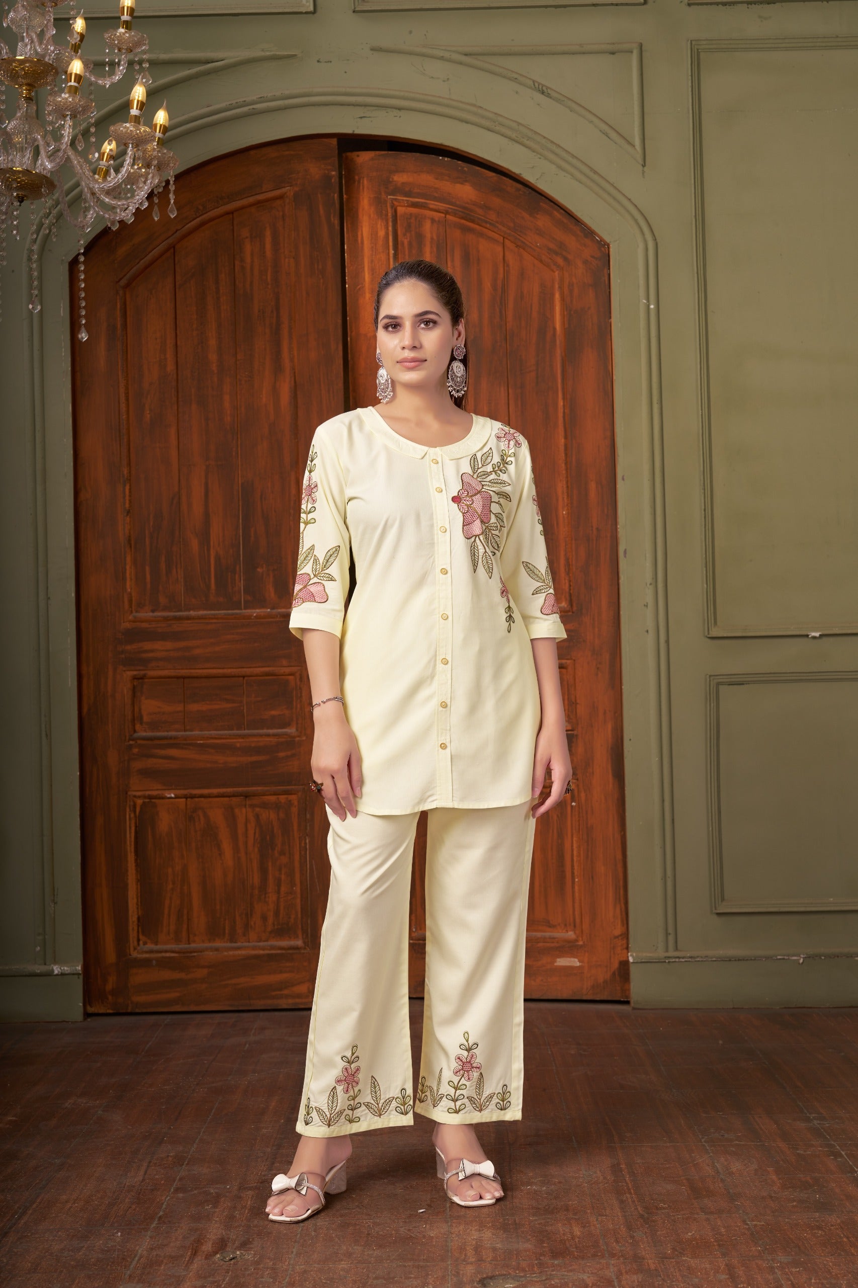 Embroidered Heavy Rayon Co-Ords Set (Top & Pant)