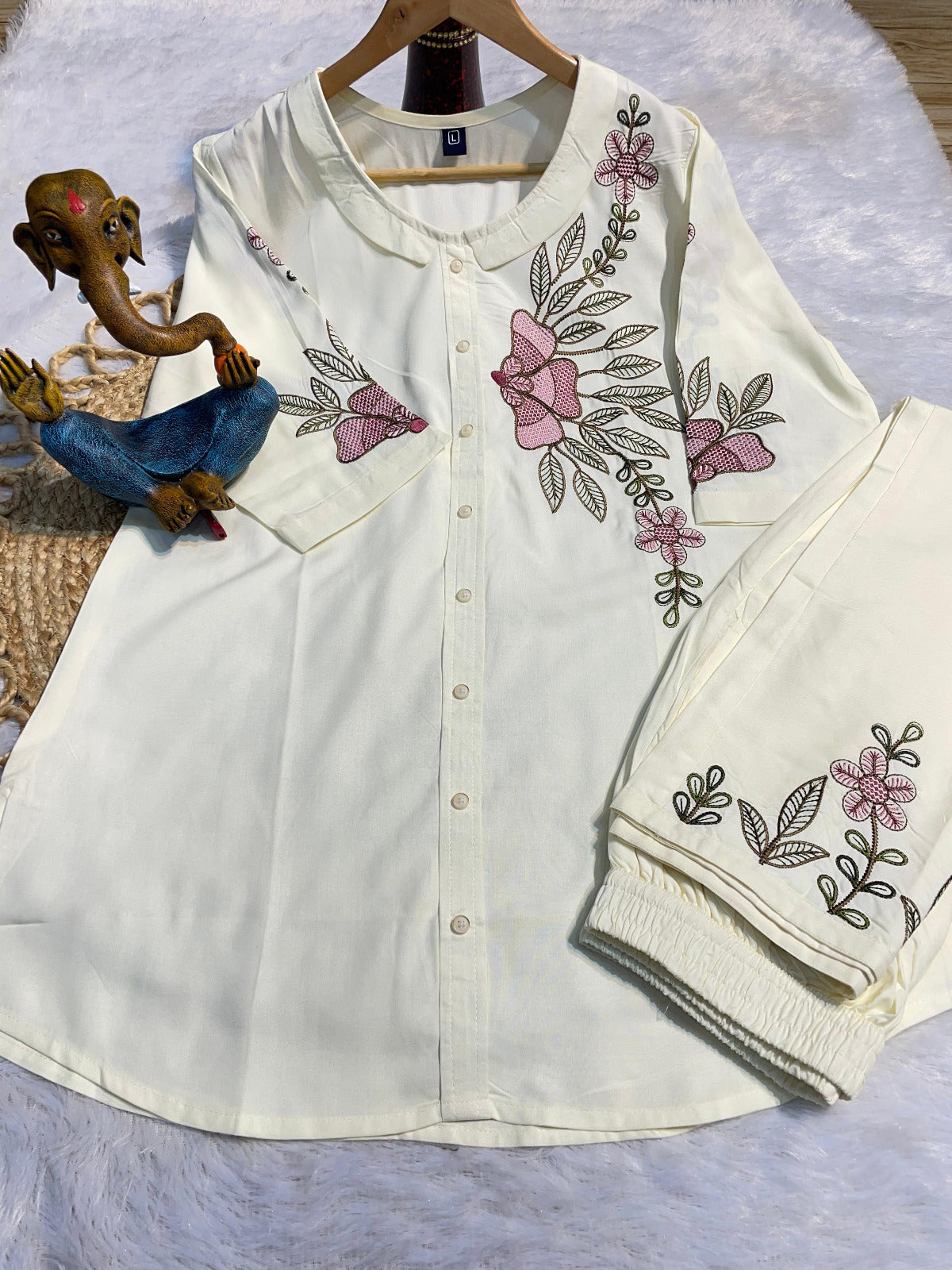 Embroidered Heavy Rayon Co-Ords Set (Top & Pant)