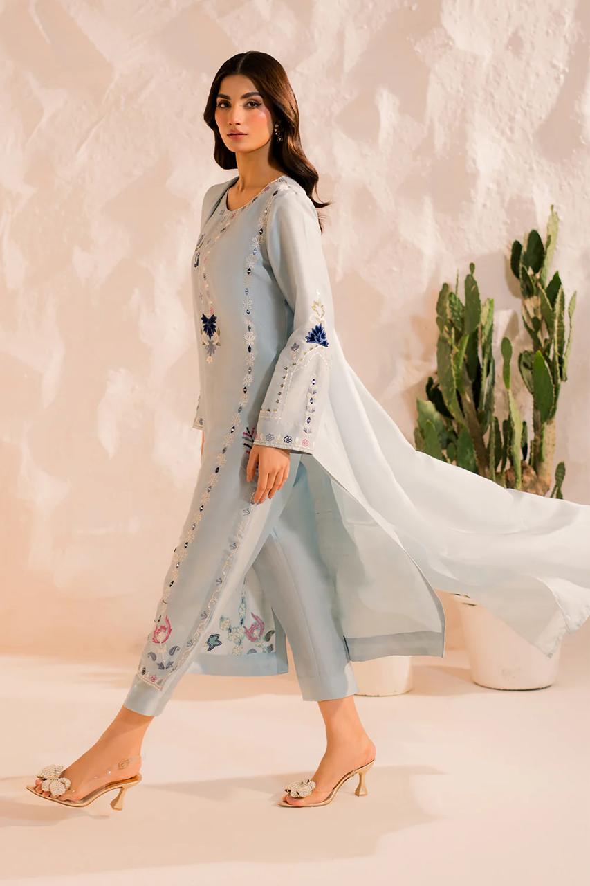 Women’s BSY Chanderi Silk Embroidered Kurta Set
