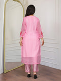 Women’s Embroidered Premium Organza Kurta Set with Printed Dupatta