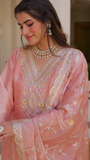 Jimmy Choo Silk Embroidery Sequence Work Top, Bottom & Dupatta Set